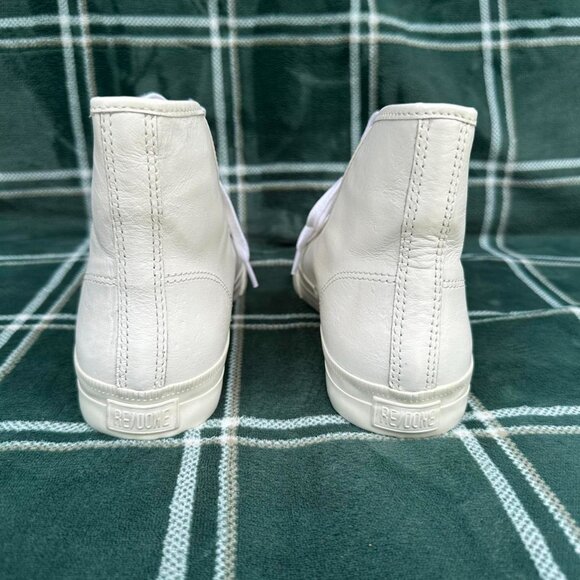 ‼️RE/DONE ‼️Women 90 Leather High-Top Sneakers Us 10 Lace Up Off White New - Picture 6 of 6